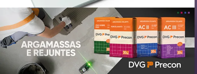 Embalagens de argamassas e rejuntes DVG Precon