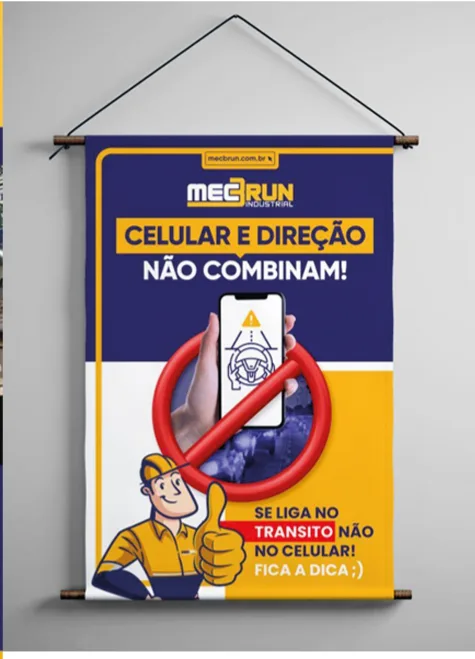 Banner de segurança no trânsito da MecRun