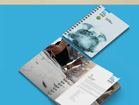 Caderno institucional com identidade visual